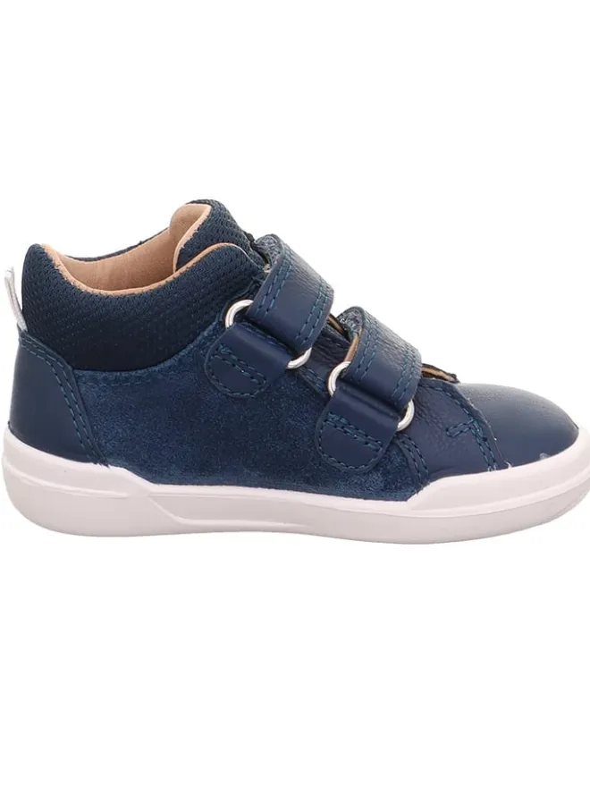 Barfuß Leder-Stiefeletten "Superfree" in Dunkelblau/ Weiß>superfit Sale