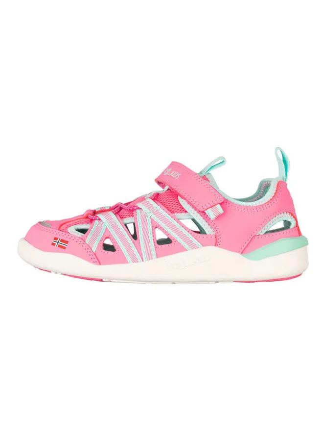 Barfuß-Halbsandalen "Saltfjord" in Rosa/ Hellblau>Trollkids