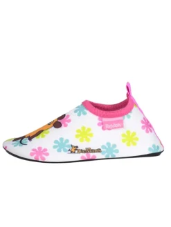 Playshoes Badeschuhe|Badeschuhe^Barfuß-Schuh DIE MAUS Blumen in Weiß/Rosa