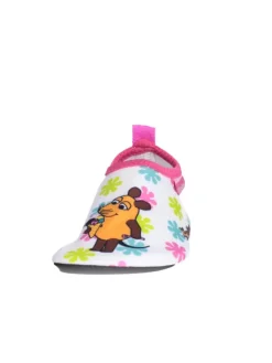 Playshoes Badeschuhe|Badeschuhe^Barfuß-Schuh DIE MAUS Blumen in Weiß/Rosa
