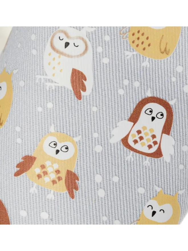 Baumwoll-Krabbelschuhe "Owl" in Hellblau>Lait et Miel Online