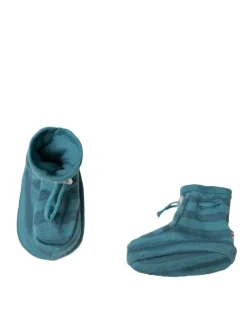 Booties Krabbelschuhe Merino-Wolle in blue stripe>Joha Discount