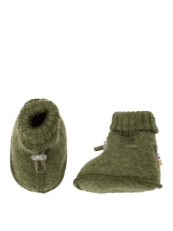 Booties Krabbelschuhe Merinowolle in dunkelolive>Joha Discount