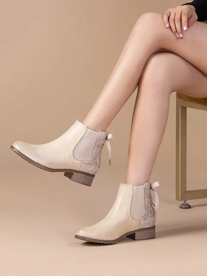 Foreverfolie Stiefeletten^Chelsea-Boots in Beige