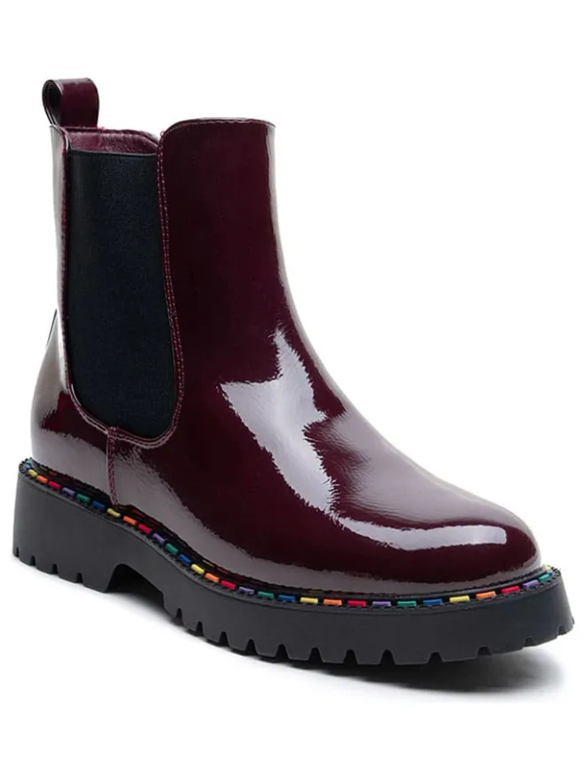 Foreverfolie Stiefeletten^Chelsea-Boots in Bordeaux