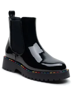 Foreverfolie Stiefeletten^Chelsea-Boots in Schwarz