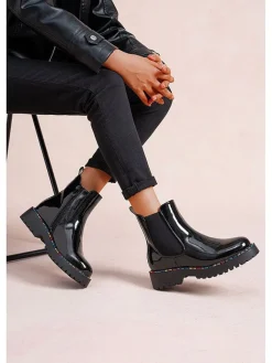 Foreverfolie Stiefeletten^Chelsea-Boots in Schwarz