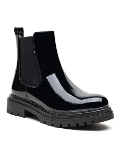 Foreverfolie Stiefeletten^Chelsea-Boots in Schwarz