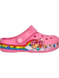 Clogs "Burundi" in Pink>Zigzag Hot