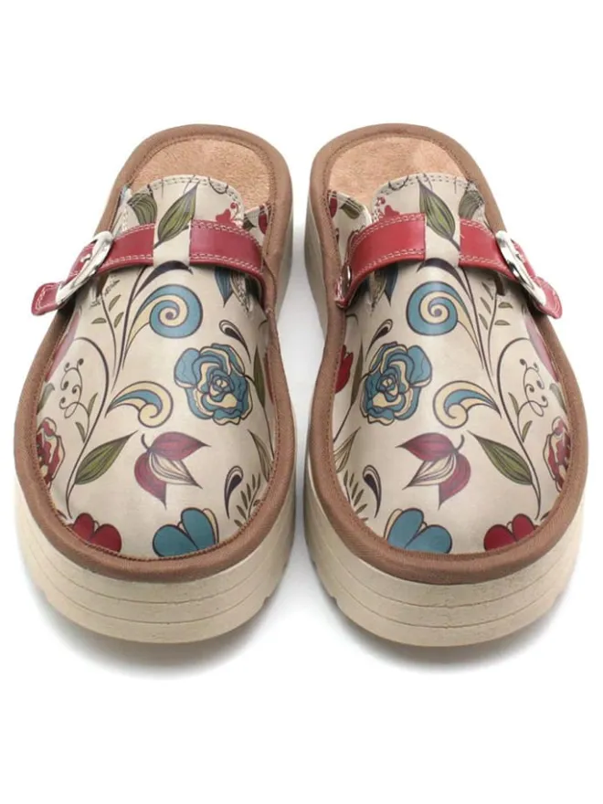 Clogs in Bunt/ Creme>Calceo Clearance
