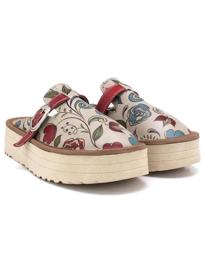 Clogs in Bunt/ Creme>Calceo Clearance