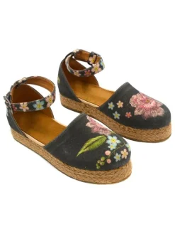Calceo Halbschuhe^Espadrilles in Anthrazit/ Bunt