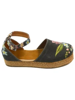Calceo Halbschuhe^Espadrilles in Anthrazit/ Bunt