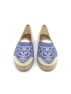 Espadrilles in Creme/ Dunkelblau>Calceo Discount