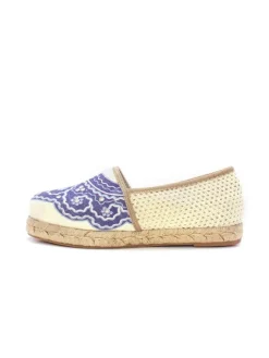 Espadrilles in Creme/ Dunkelblau><noscript><img width=