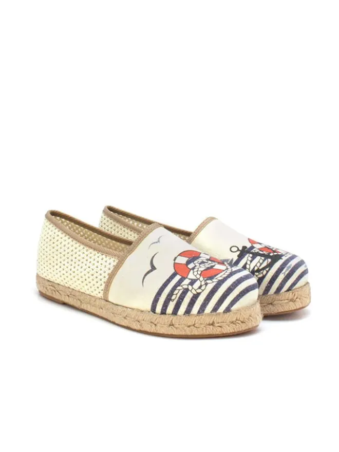 Espadrilles in Dunkelblau/ Creme>Calceo Discount