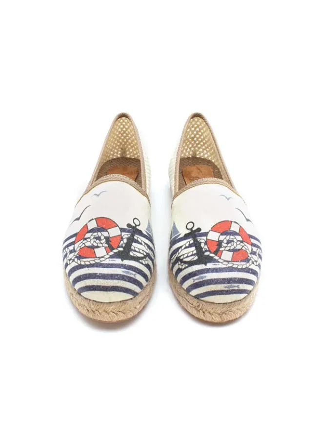 Espadrilles in Dunkelblau/ Creme>Calceo Discount