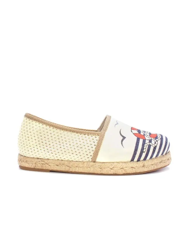 Espadrilles in Dunkelblau/ Creme>Calceo Discount