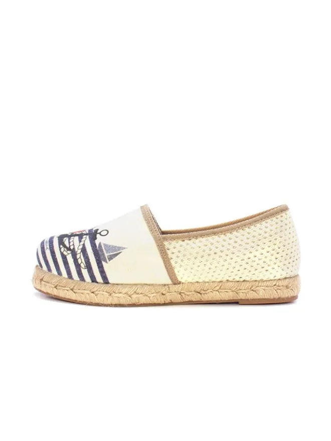 Espadrilles in Dunkelblau/ Creme>Calceo Discount