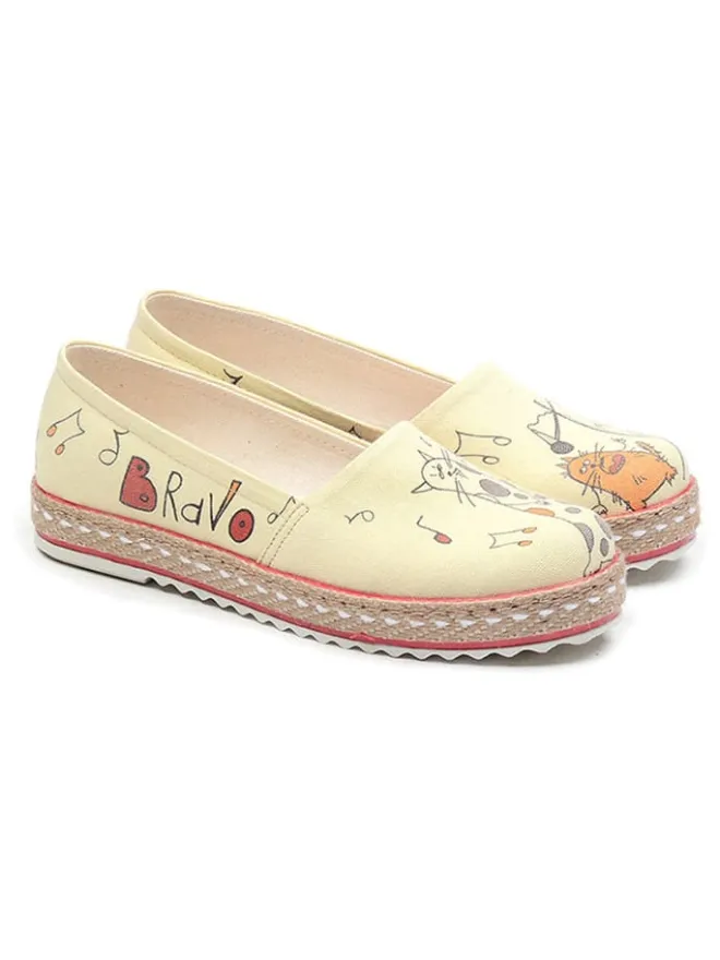 Goby Halbschuhe^Espadrilles in Hellgelb/ Bunt