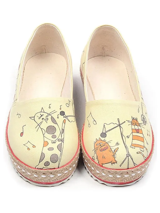 Goby Halbschuhe^Espadrilles in Hellgelb/ Bunt