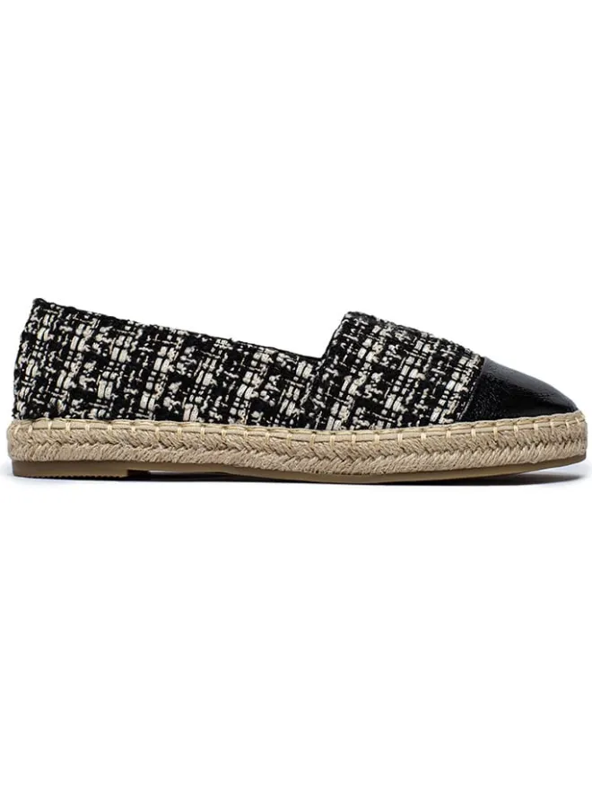 Foreverfolie Halbschuhe^Espadrilles in Schwarz