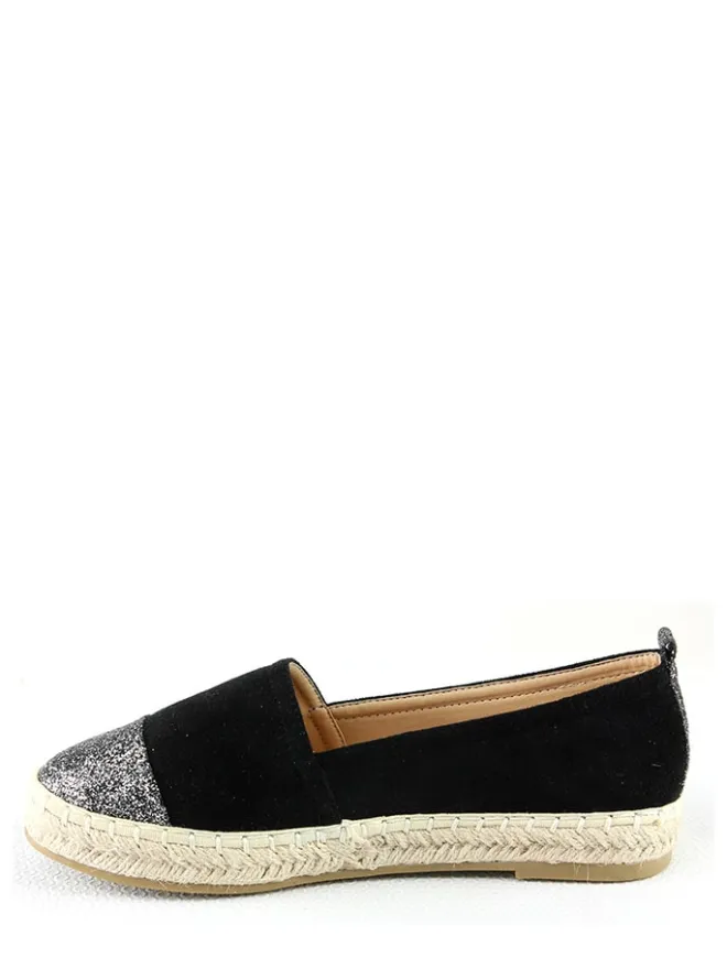 Foreverfolie Halbschuhe^Espadrilles in Schwarz