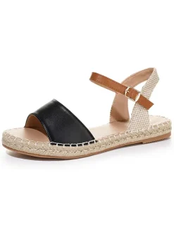 C'M Halbschuhe^Espadrilles in Schwarz/ Hellbraun