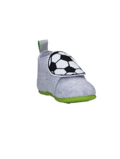 Playshoes Hausschuhe^Filz-Hausschuh Fußball in Grau