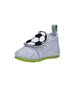 Playshoes Hausschuhe^Filz-Hausschuh Fußball in Grau