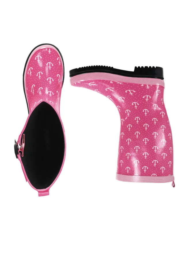 Gummistiefel Anchor High in Pink mit weißen Ankern>MADSea