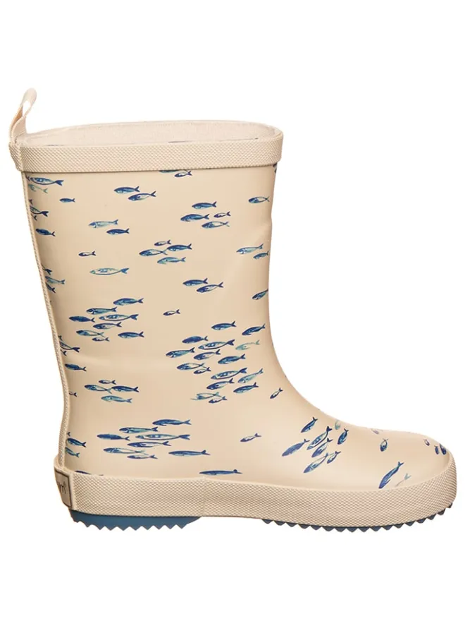 POM POM Gummistiefel^Gummistiefel "AOP" in Blau/ Beige