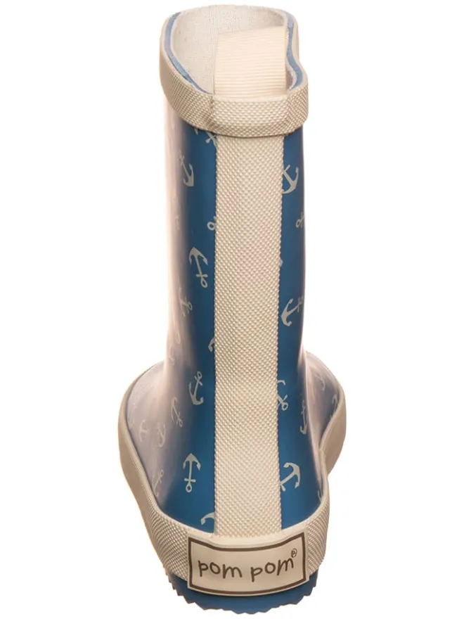 Gummistiefel "AOP" in Blau/ Beige>POM POM Sale