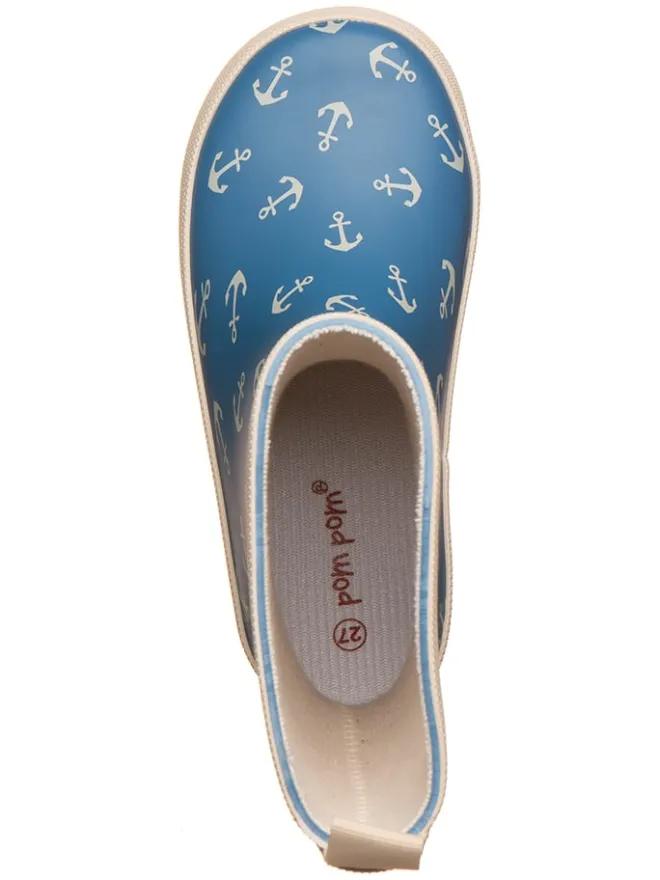 Gummistiefel "AOP" in Blau/ Beige>POM POM Sale
