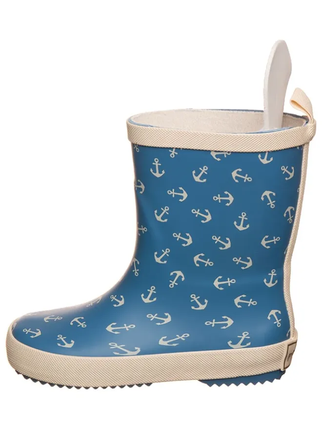 Gummistiefel "AOP" in Blau/ Beige>POM POM Sale