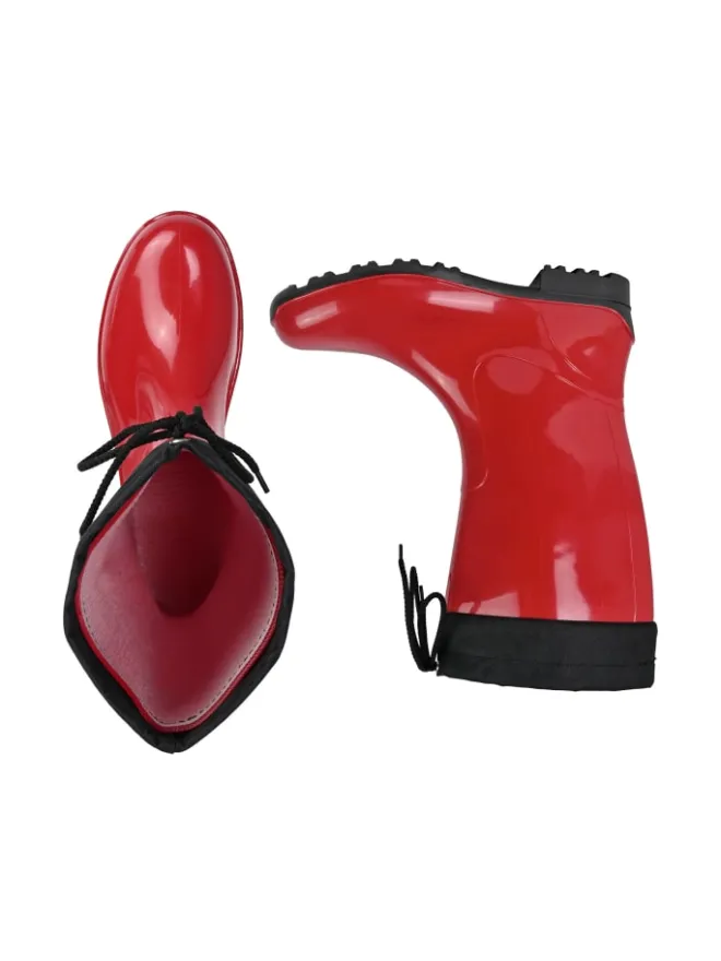 Regenliebe Gummistiefel^Gummistiefel de Fieselregen Langschaft in rot