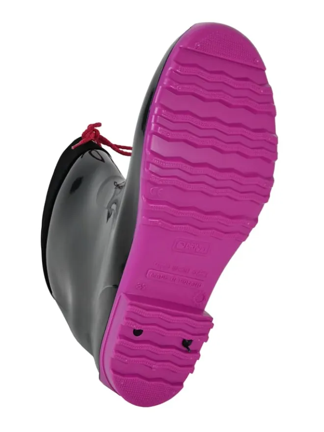 Gummistiefel de Fieselregen Langschaft in schwarz/fuchsia>Regenliebe Best