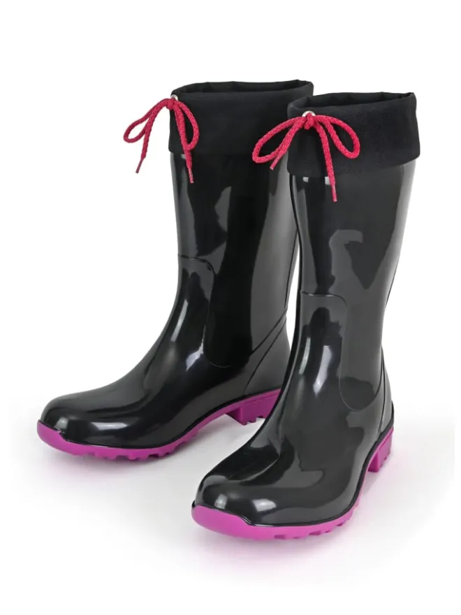 Gummistiefel de Fieselregen Langschaft in schwarz/fuchsia>Regenliebe Best
