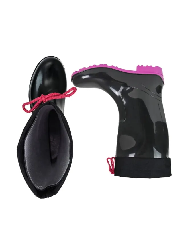 Gummistiefel de Fieselregen Langschaft in schwarz/fuchsia>Regenliebe Best