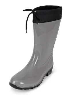 Gummistiefel de Fieselregen Langschaft in silbergrau/schwarz>Regenliebe Best