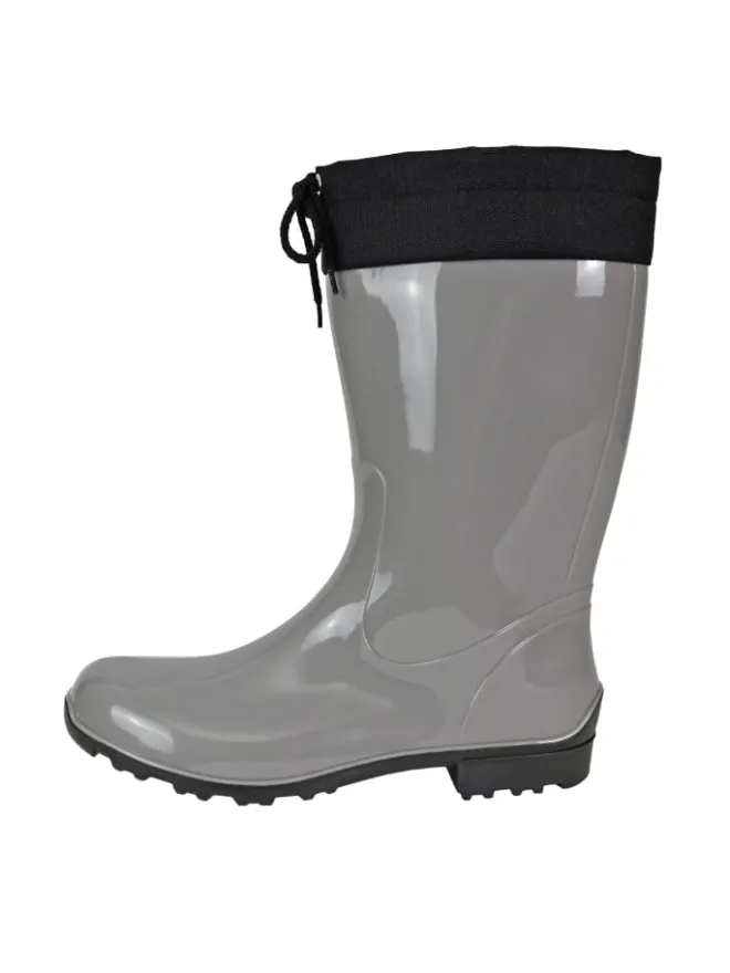 Gummistiefel de Fieselregen Langschaft in silbergrau/schwarz>Regenliebe Best