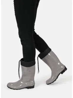 Gummistiefel de Fieselregen Langschaft in silbergrau/schwarz><noscript><img width=