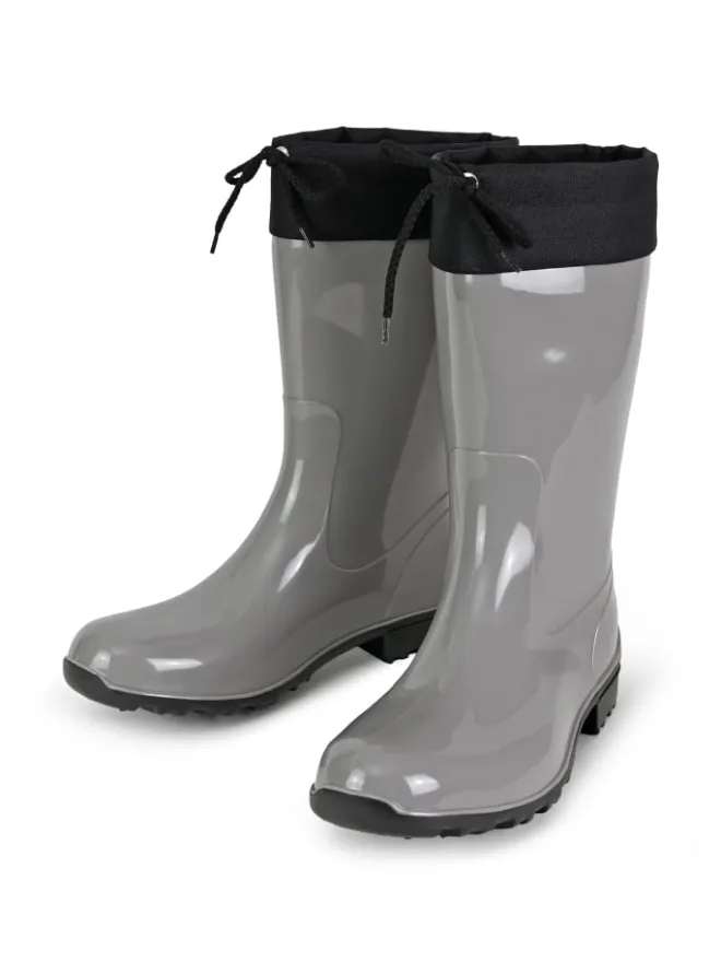 Gummistiefel de Fieselregen Langschaft in silbergrau/schwarz>Regenliebe Best