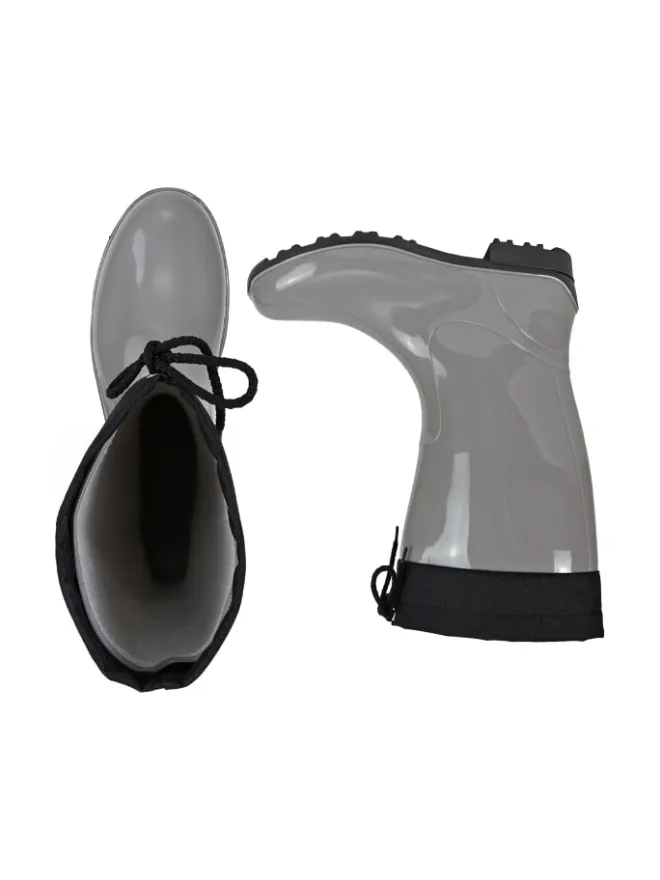 Gummistiefel de Fieselregen Langschaft in silbergrau/schwarz>Regenliebe Best