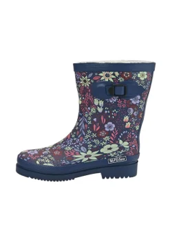 Gummistiefel Flower Halbschaft in dunkelblau mit Blumenprint>MADSea Hot