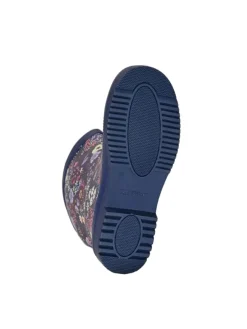 Gummistiefel Flower Halbschaft in dunkelblau mit Blumenprint><noscript><img width=