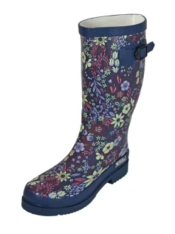Gummistiefel Flower Langschaft in blau mit Blumenprint>MADSea Hot