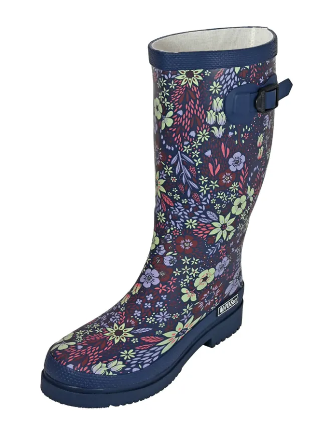Gummistiefel Flower Langschaft in blau mit Blumenprint>MADSea Hot