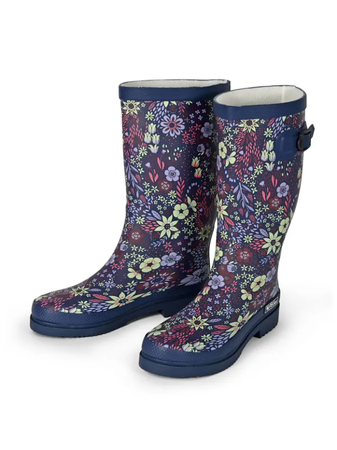 Gummistiefel Flower Langschaft in blau mit Blumenprint>MADSea Hot