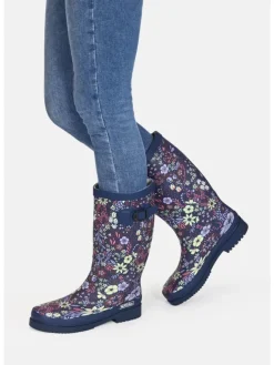 Gummistiefel Flower Langschaft in blau mit Blumenprint><noscript><img width=